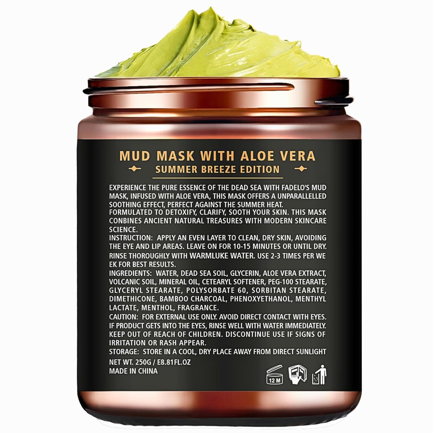 Dead Sea Mud Mask for Face and Body-Spa Facial Clay Mask with Aloe Vera