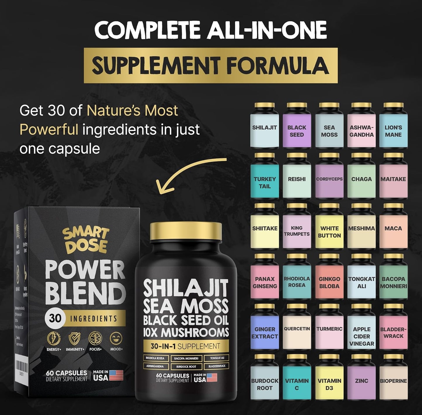 Power Blend Capsules - 30-in-1 Supplement Bundle