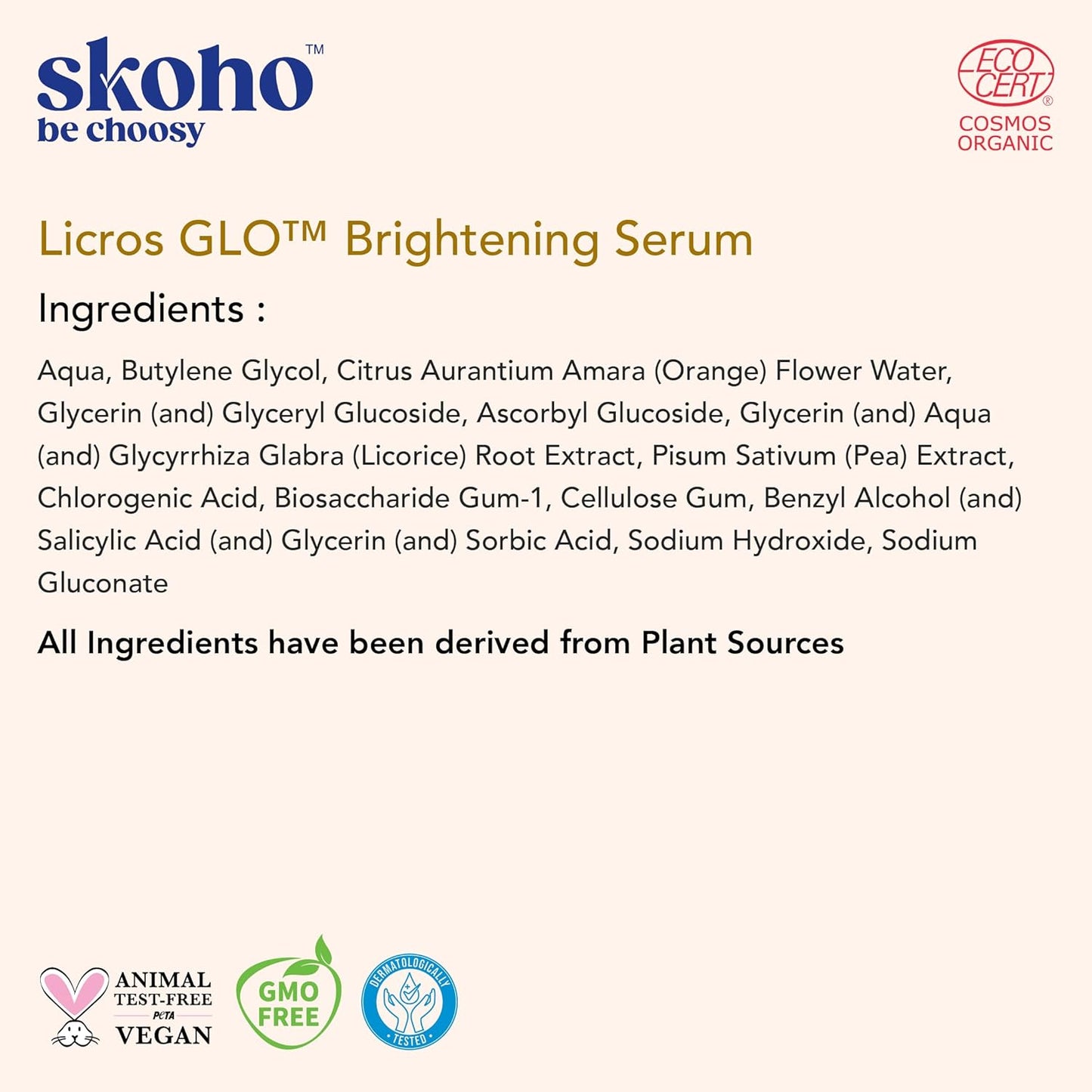 SKOHO - Vitamin C Face Serum with 98.932% Naturality | Reduces dark spots
