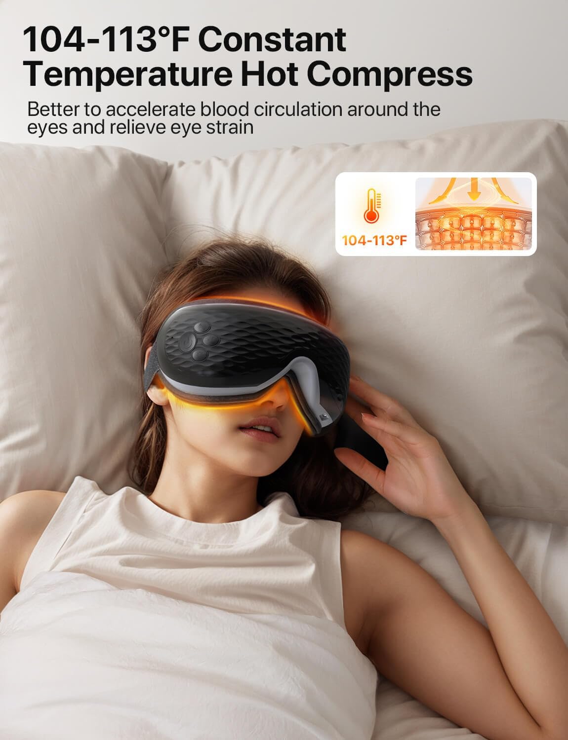 Eye Massager Mask with Heat, Migraine Relief