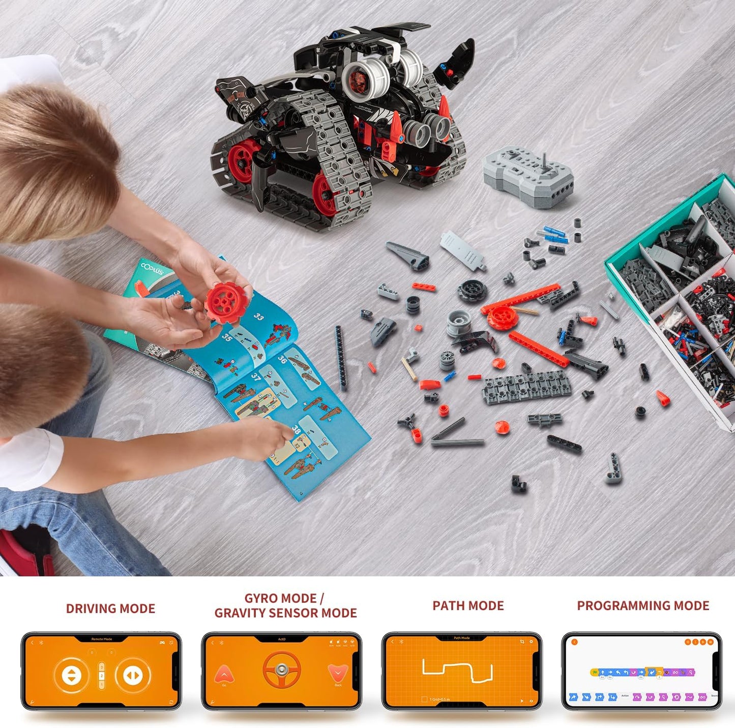 3-in-1 STEM Robot Building Set, APP & Remote Control - Samurai/Ninja Mechanical Blocks