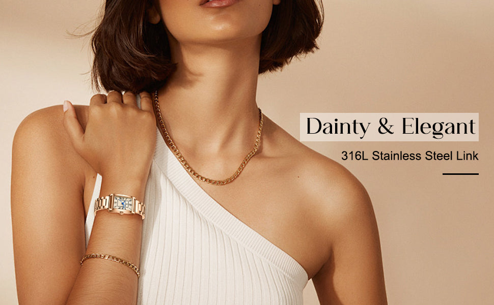 Watch Women's Bracelet Small Dainty  - Gold Rose