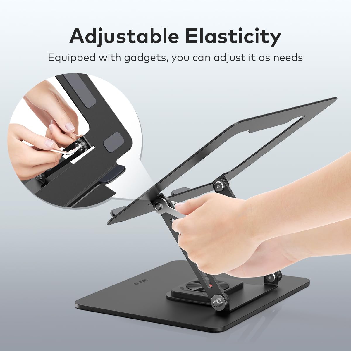 Laptop Stand for Desk, Laptop Riser with 360° Rotating Base