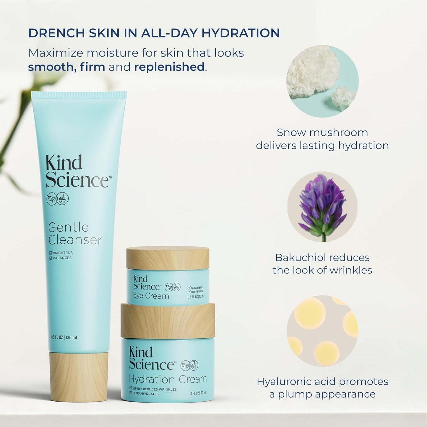 Kind Science by Ellen DeGeneres 3-Piece Skin Care Set with Gentle Cleanser