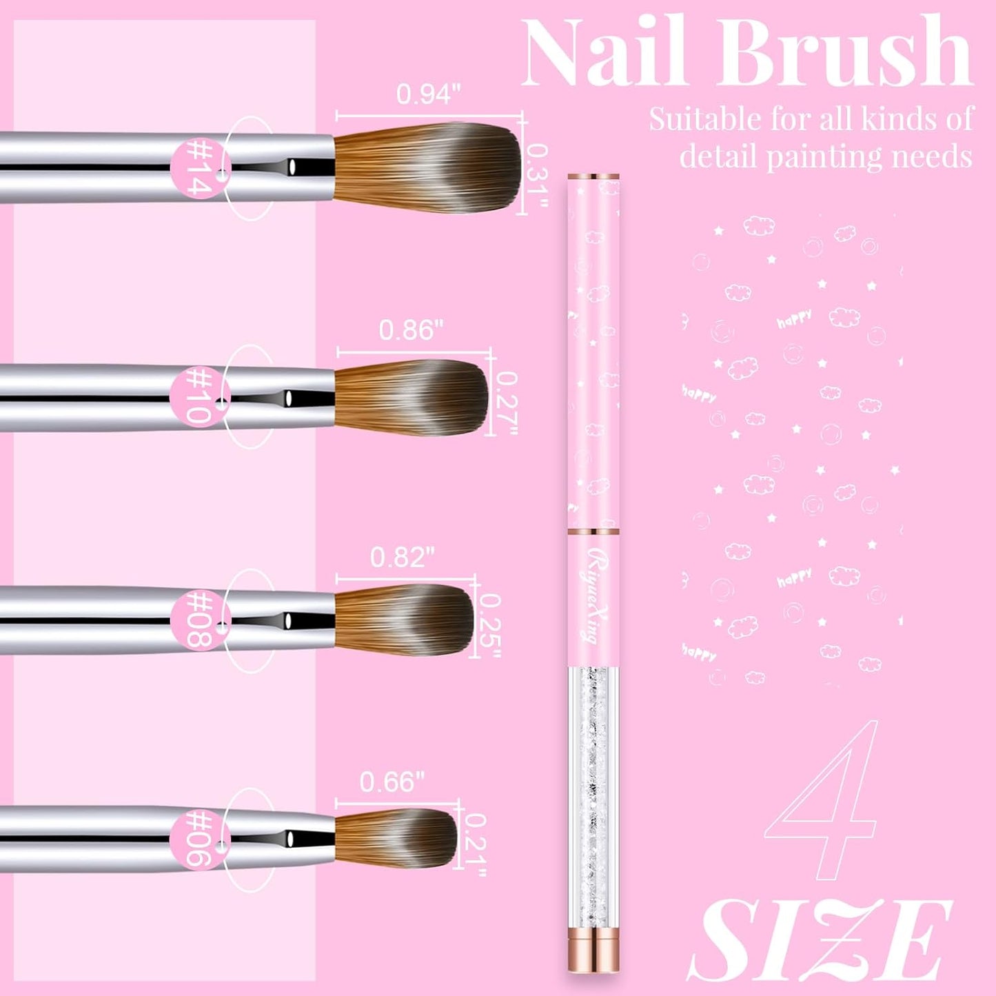 Nail Acrylic Brush Set, Kolinsky Acrylic Nail Brush