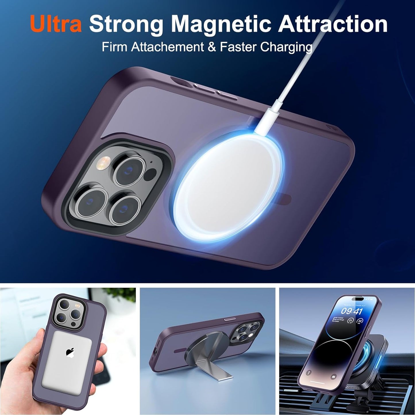 iPhone 14 Pro Case  [Compatible with MagSafe] - Deep Purple
