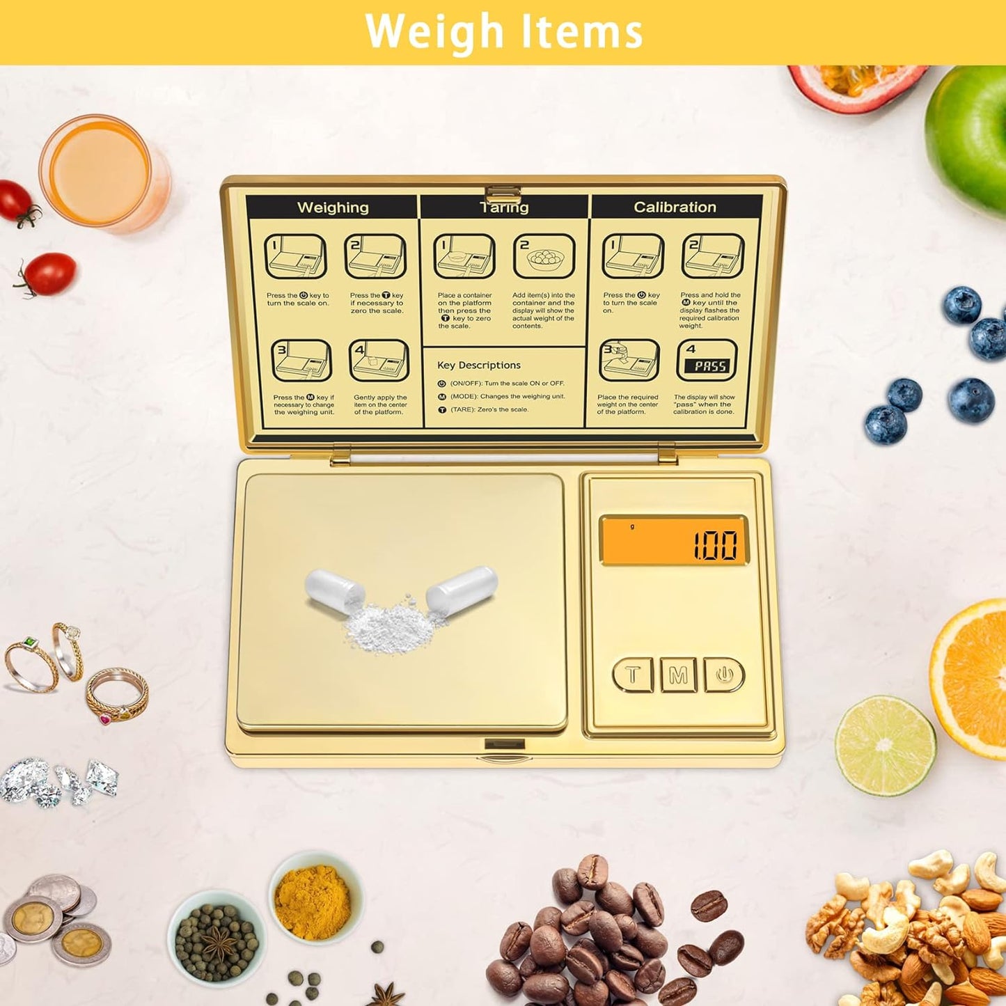 Scales Digital Weight Grams and oz, Small Jewelry Coin Powder