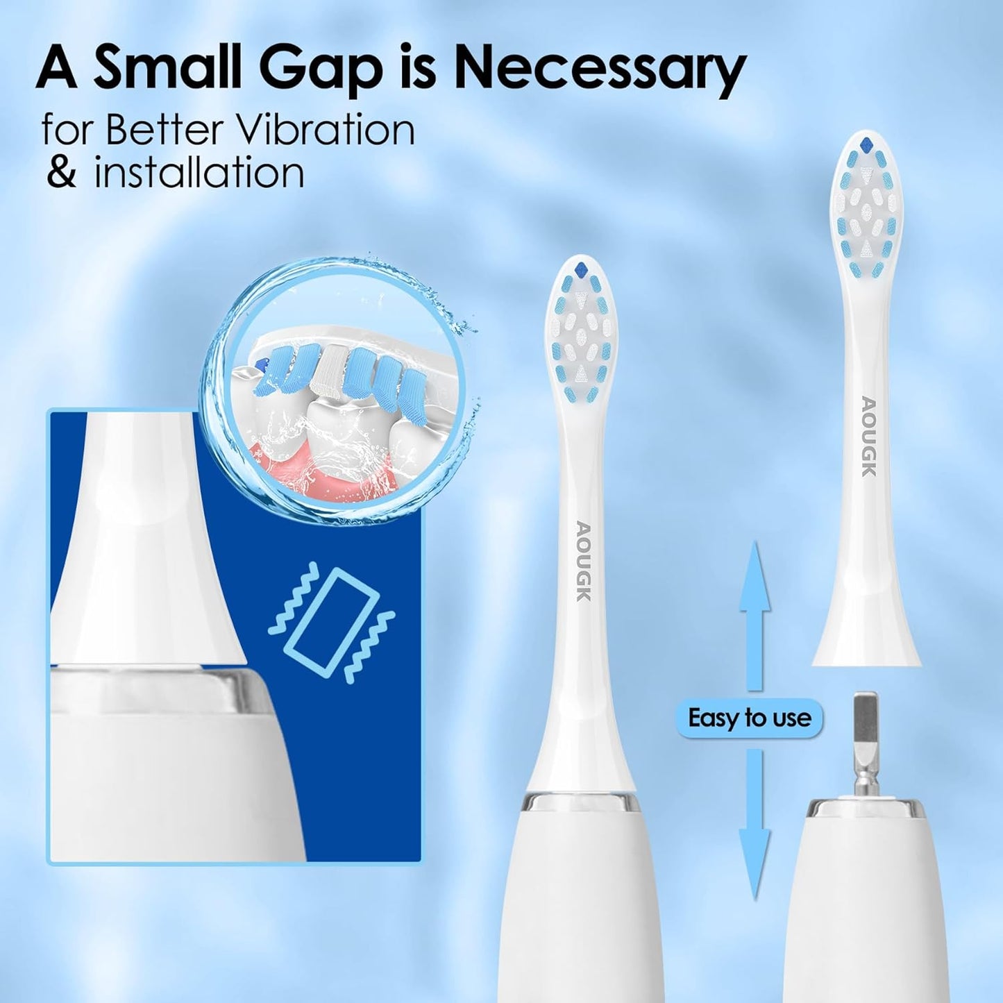 Toothbrush Replacement Heads Compatible with Philips Electric Sonicare Click-on