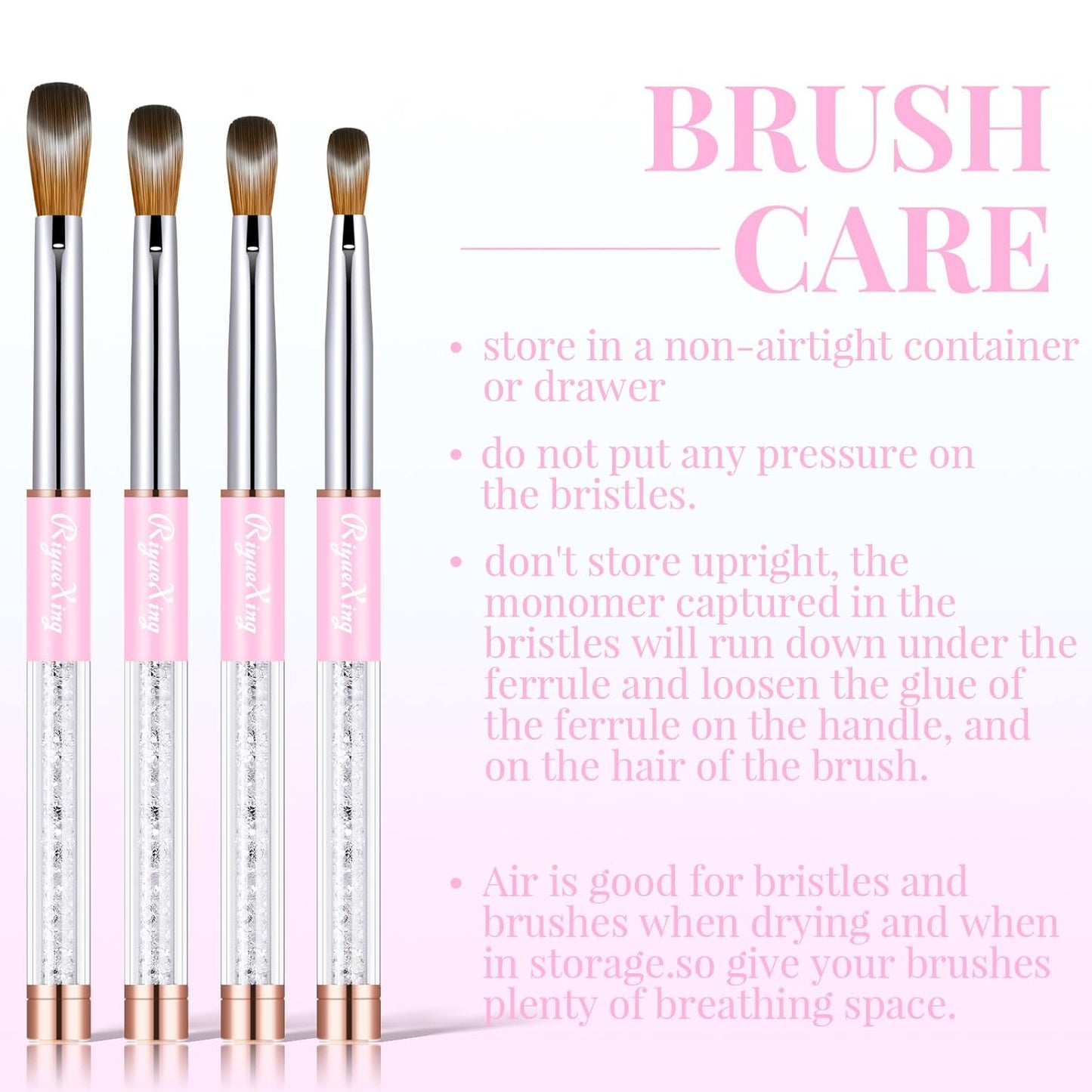 Nail Acrylic Brush Set, Kolinsky Acrylic Nail Brush