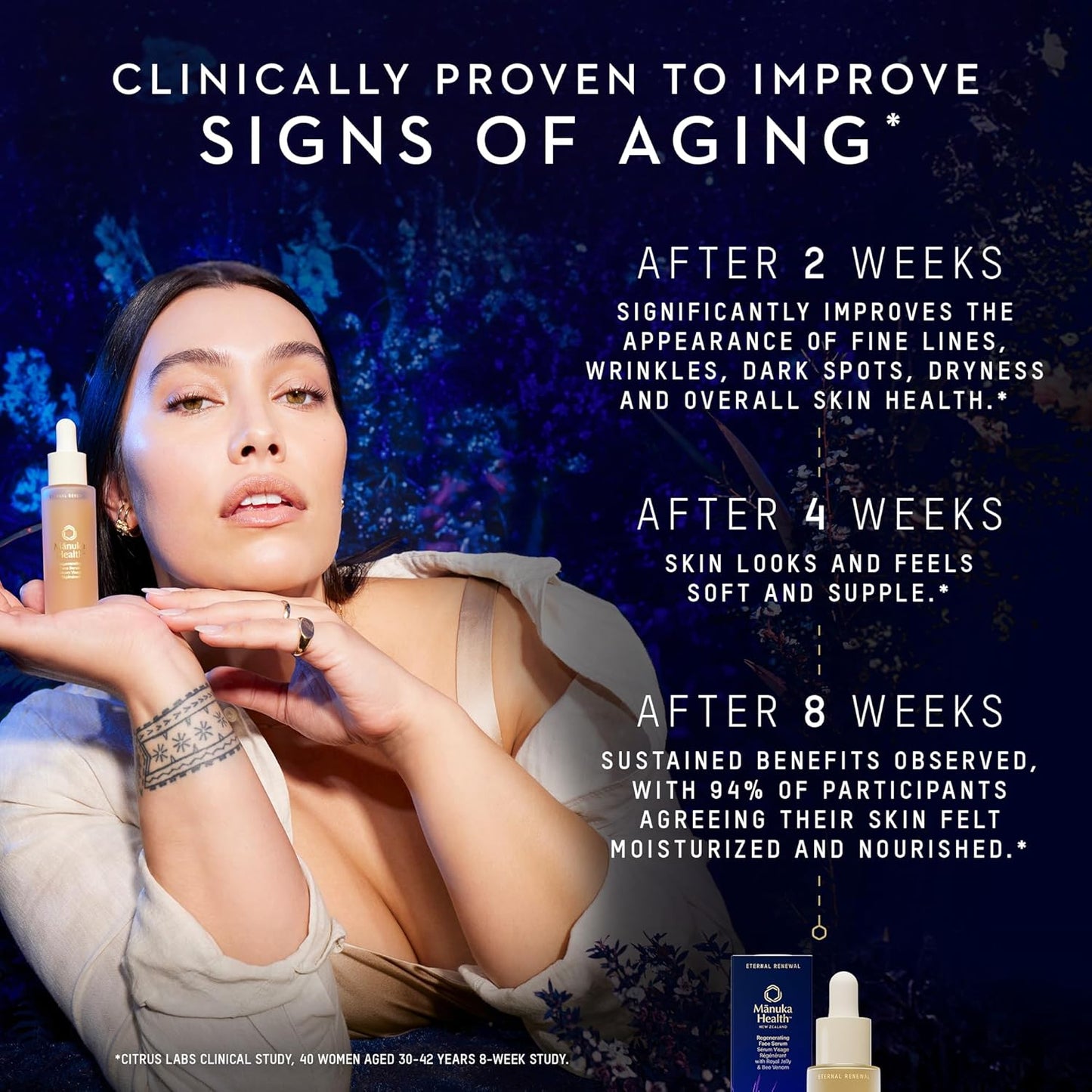 Manuka Health Regenerating Serum for Face with Manuka Honey, Bee Venom & Royal Jelly