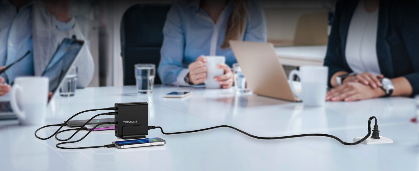 USB C Charger Block 80W, 6 Port Fast Charging Station