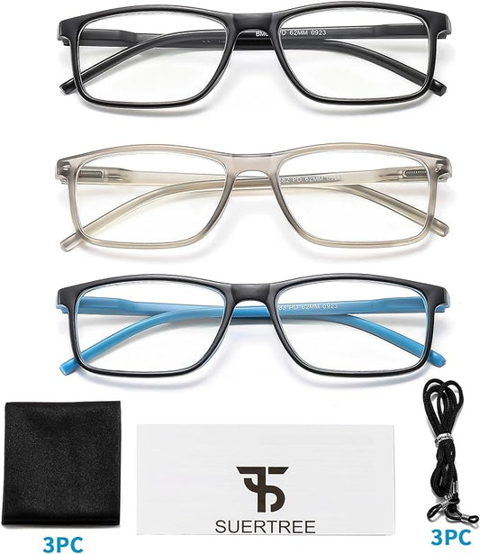 Reading Glasses for Men Women, Blue Light Blocking  - 3 Pack (1.5x)
