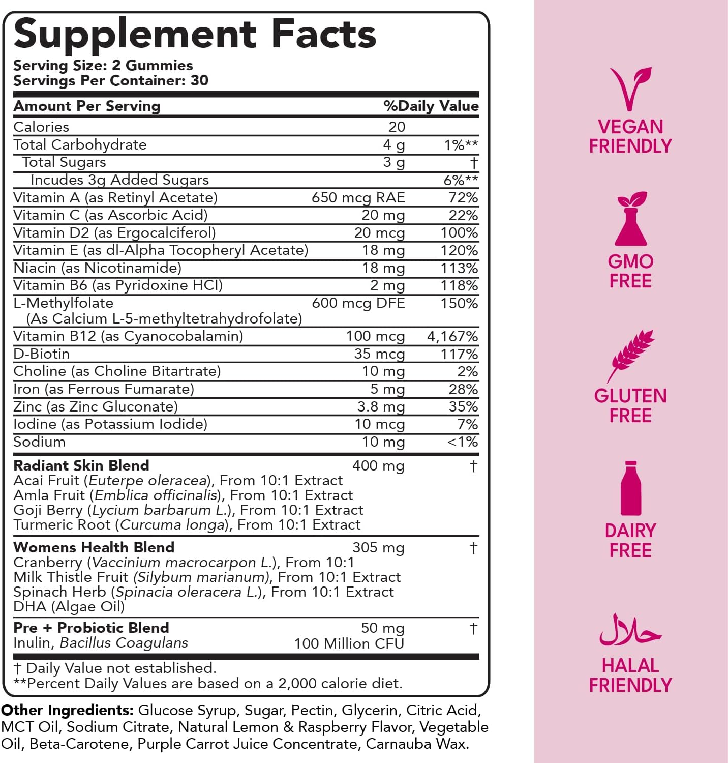 Women's Full Spectrum Multivitamin Gummies with Probiotics & Prebiotics