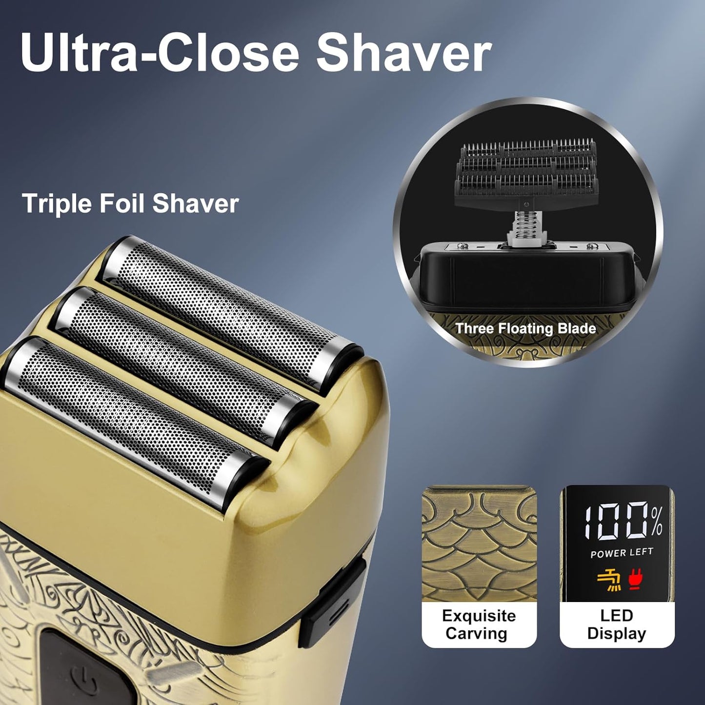 Electric Shavers for Men, Waterproof Powerful Motor Electric Razor