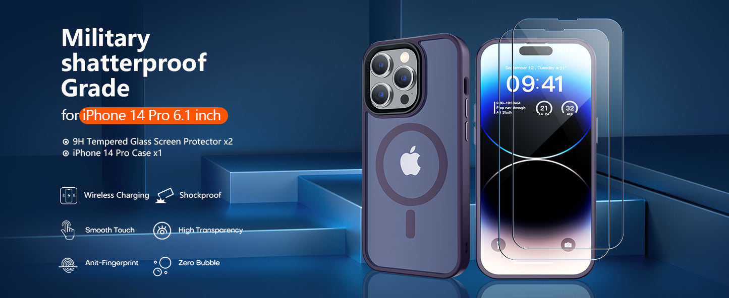 iPhone 14 Pro Case  [Compatible with MagSafe] - Deep Purple