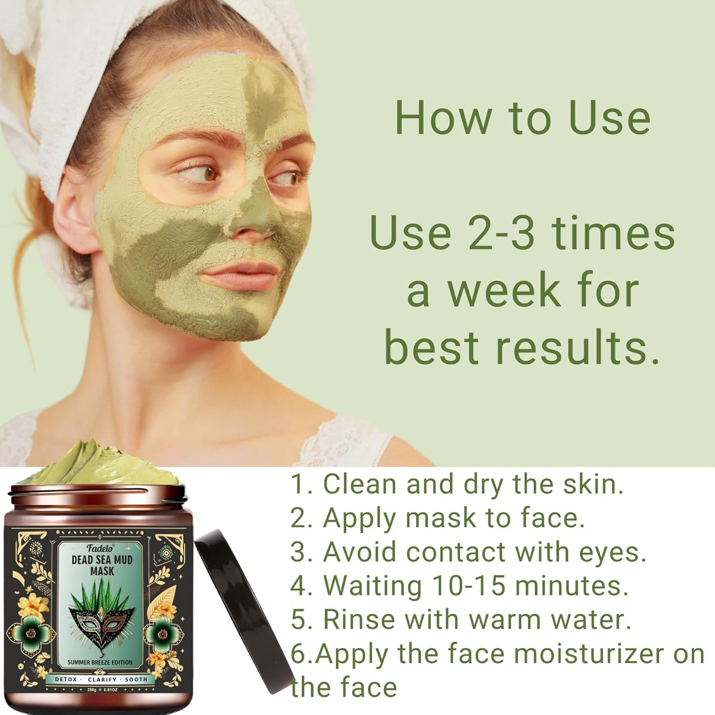 Dead Sea Mud Mask for Face and Body-Spa Facial Clay Mask with Aloe Vera