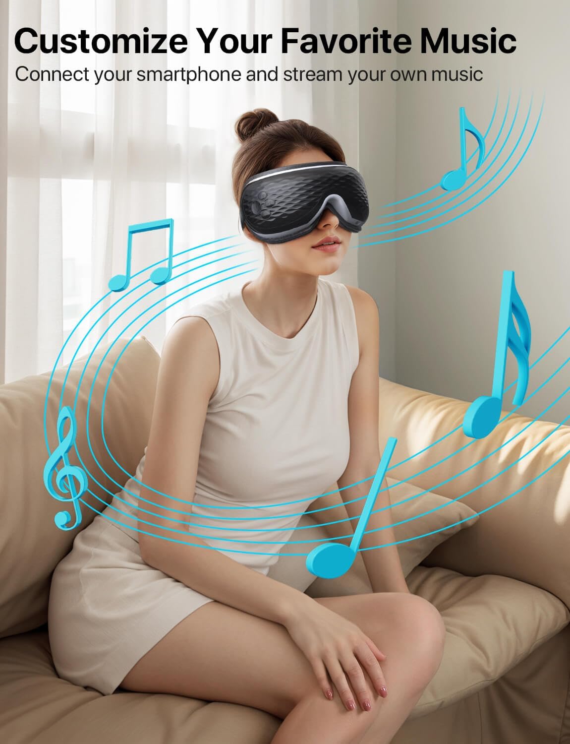 Eye Massager Mask with Heat, Migraine Relief