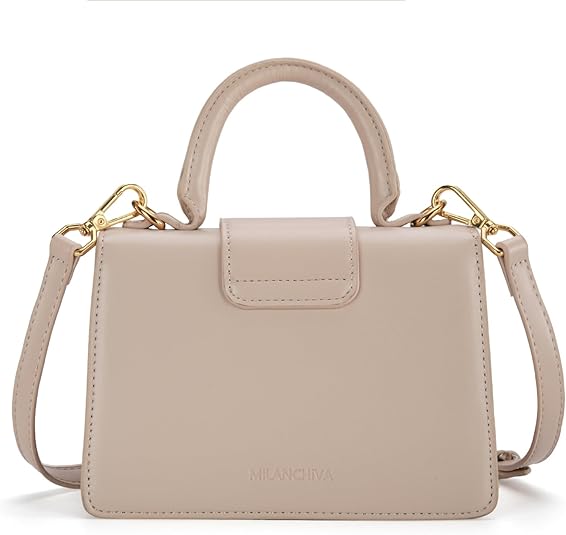 Milan Chiva Small Top Handle Purses for Women Mini Satchel Crossbody Bag Elegant Square Bag