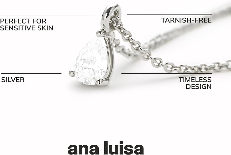 Ana Luisa Silver Delicate Solitaire Pendant - Elise Pendant Silver