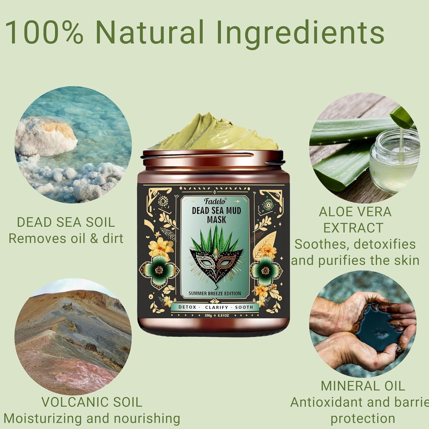 Dead Sea Mud Mask for Face and Body-Spa Facial Clay Mask with Aloe Vera