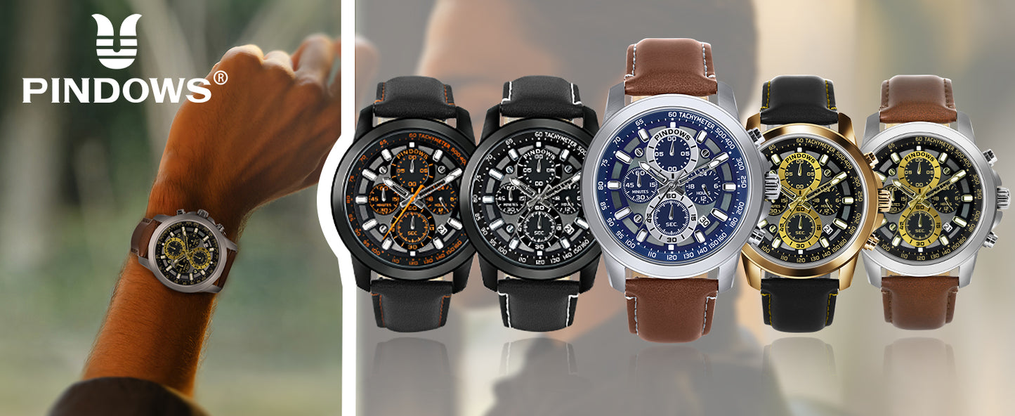 Watch Men's Analog Quartz Chronograph - BLACK