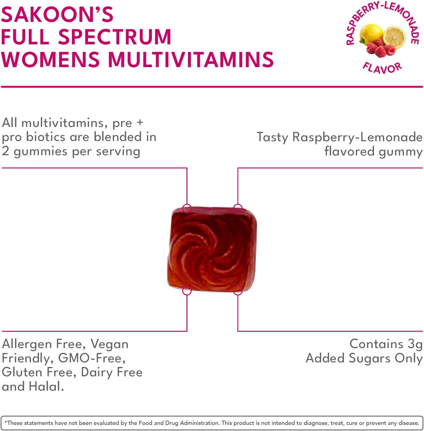 Women's Full Spectrum Multivitamin Gummies with Probiotics & Prebiotics