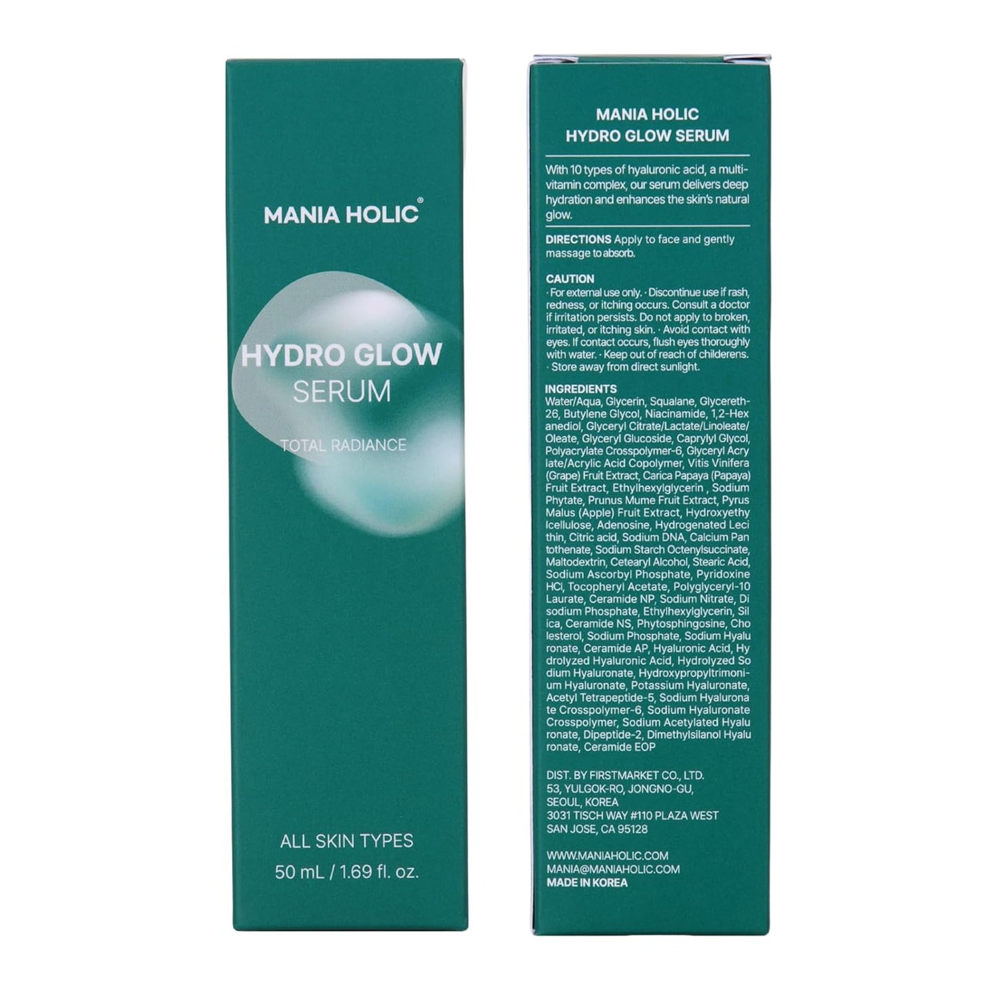 MANIA HOLIC Hydro Glow Serum, Hydrating Facial Serum