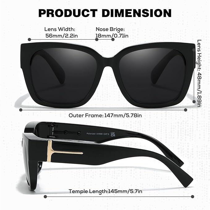 Sunglasses for Women, Polarized Wear Over Sun Glasses UV Protection