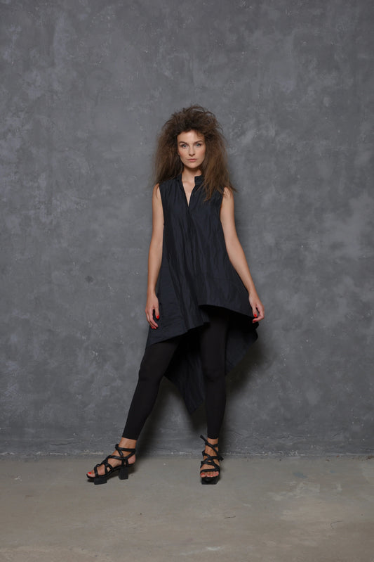 Sleeveless Asymmetrical Tunic Shirt