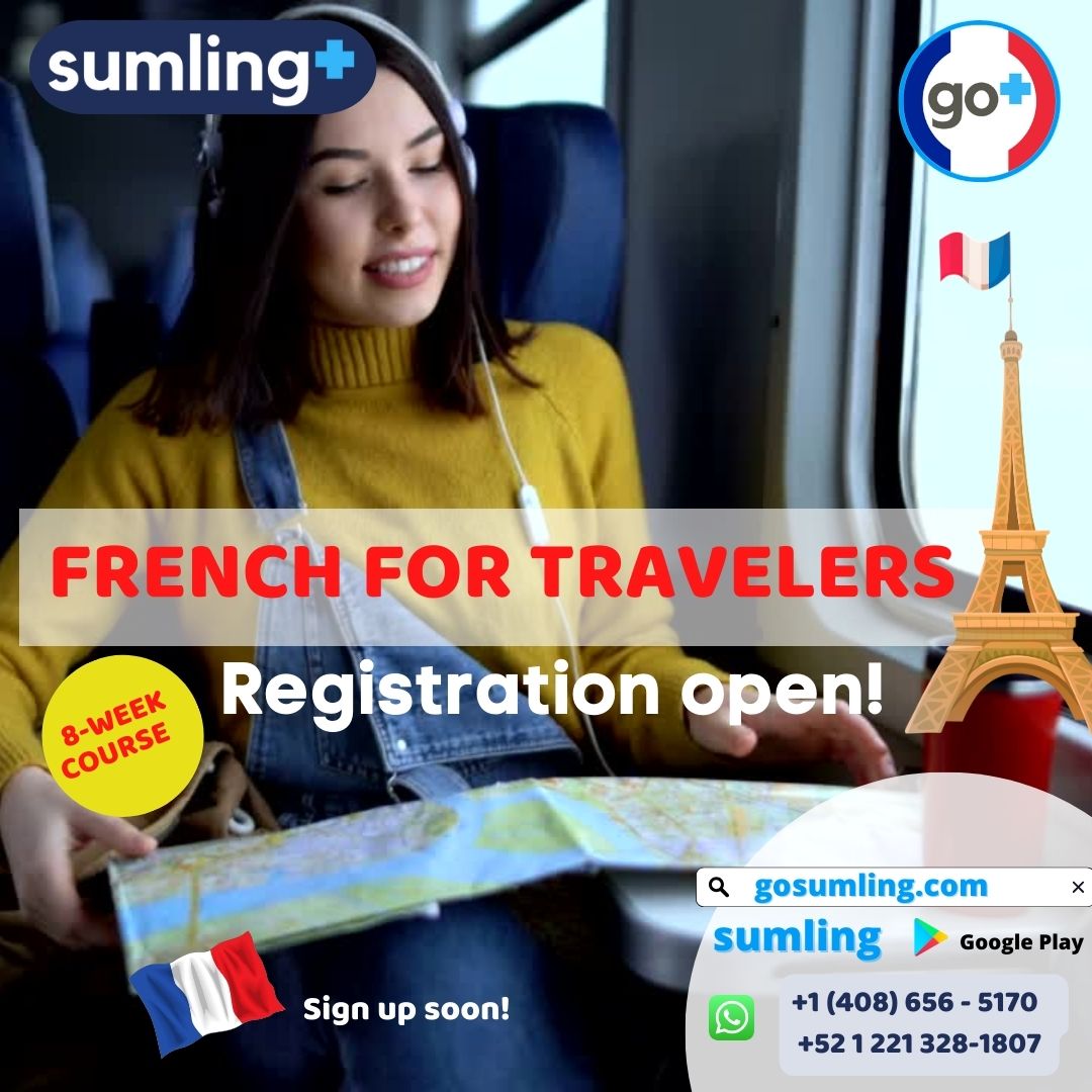 French for Travelers, Online Classes (8 sessions of 1 hour each) -Private classes