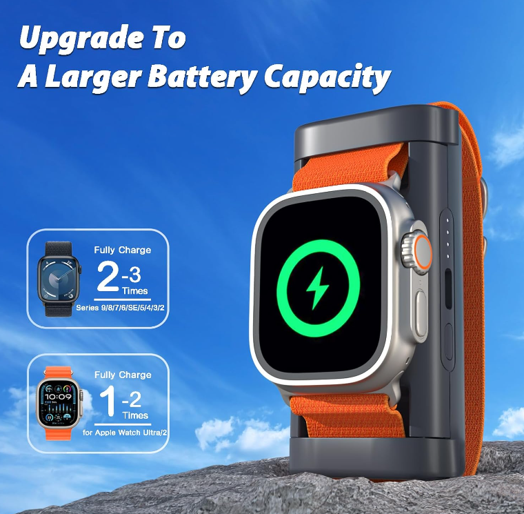 [Secure Charging] 1800 mAh Power Bank for Apple Watch