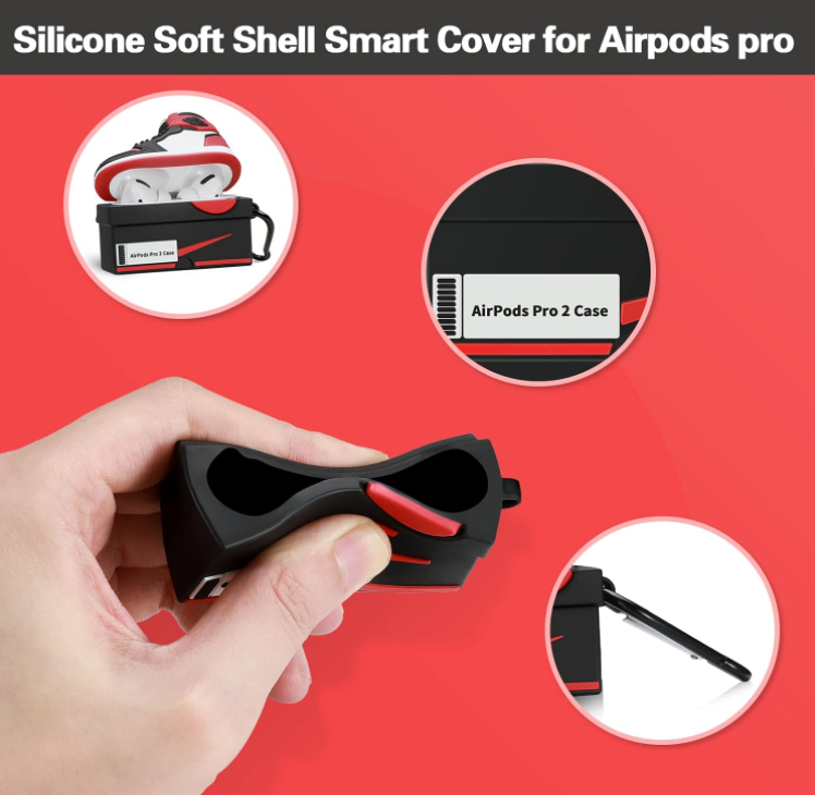 Silicone Case with Keychain Compatible with Air pods Pro 2nd/1st Generation Case