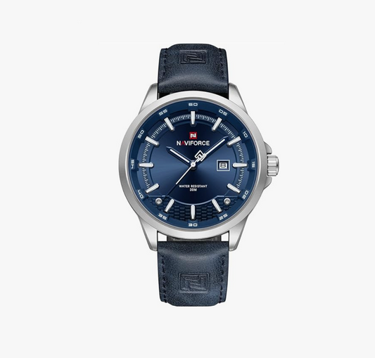 NAVIFORCE Watch Men's Minimalist Waterproof Quartz -Silver Blue