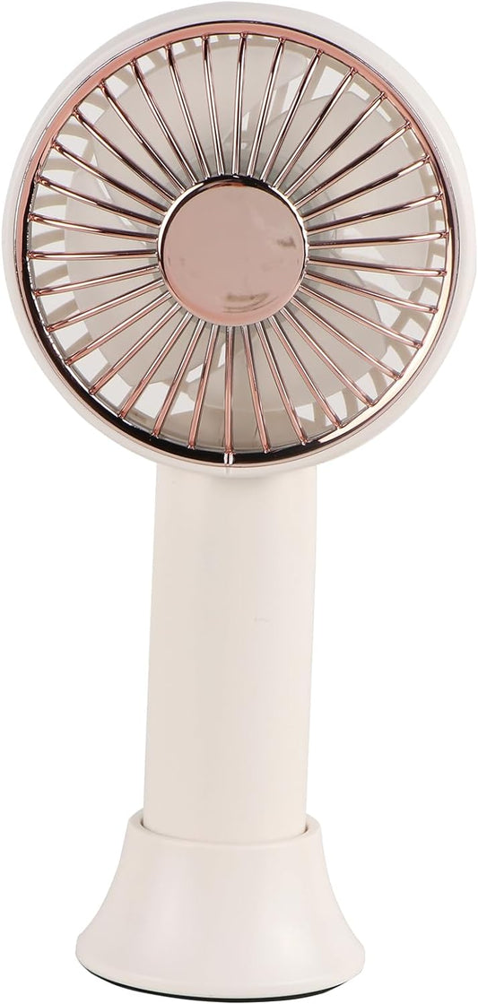 Fan Portable with Base, 3000mAh Battery USB Rechargeable Small - White